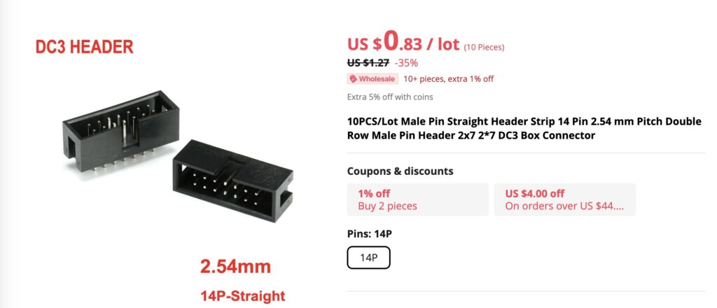E-MU Command Station LCD Pin Header Row